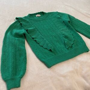 Emerald Ruffle Knit Sweater